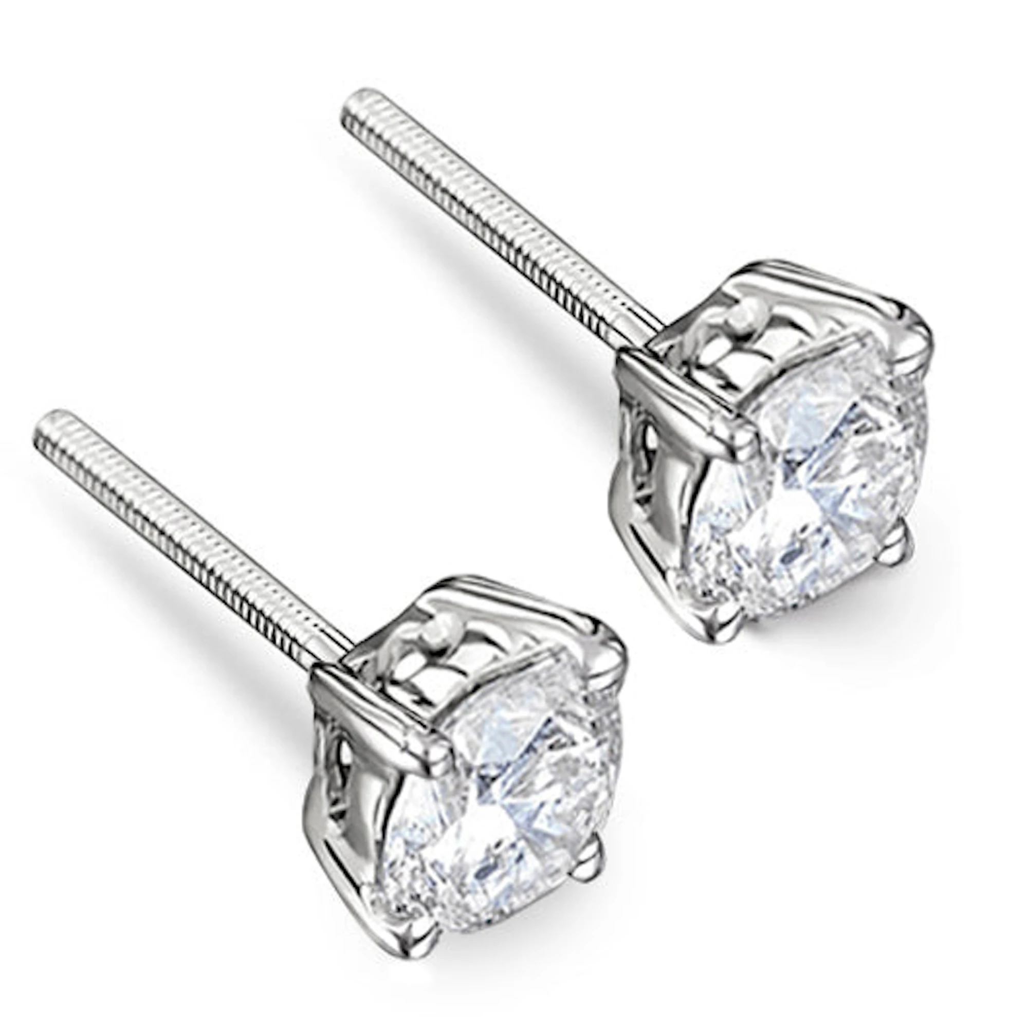 Lab Diamond Stud Earrings 1.50CT F/VS1 Quality 18K White Gold - 5.9mm