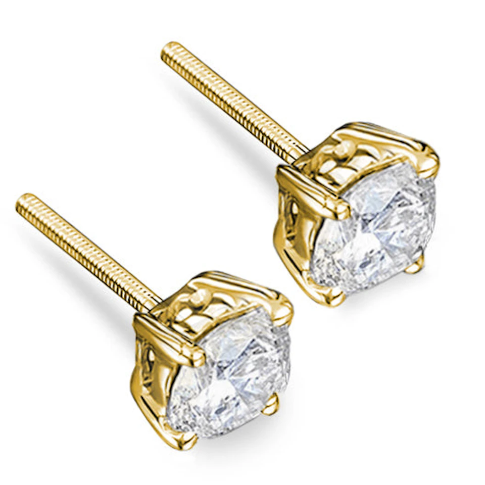 Lab Diamond Stud Earrings 3.00CT F/VS1 Quality Set in 18K Gold - 7.5mm