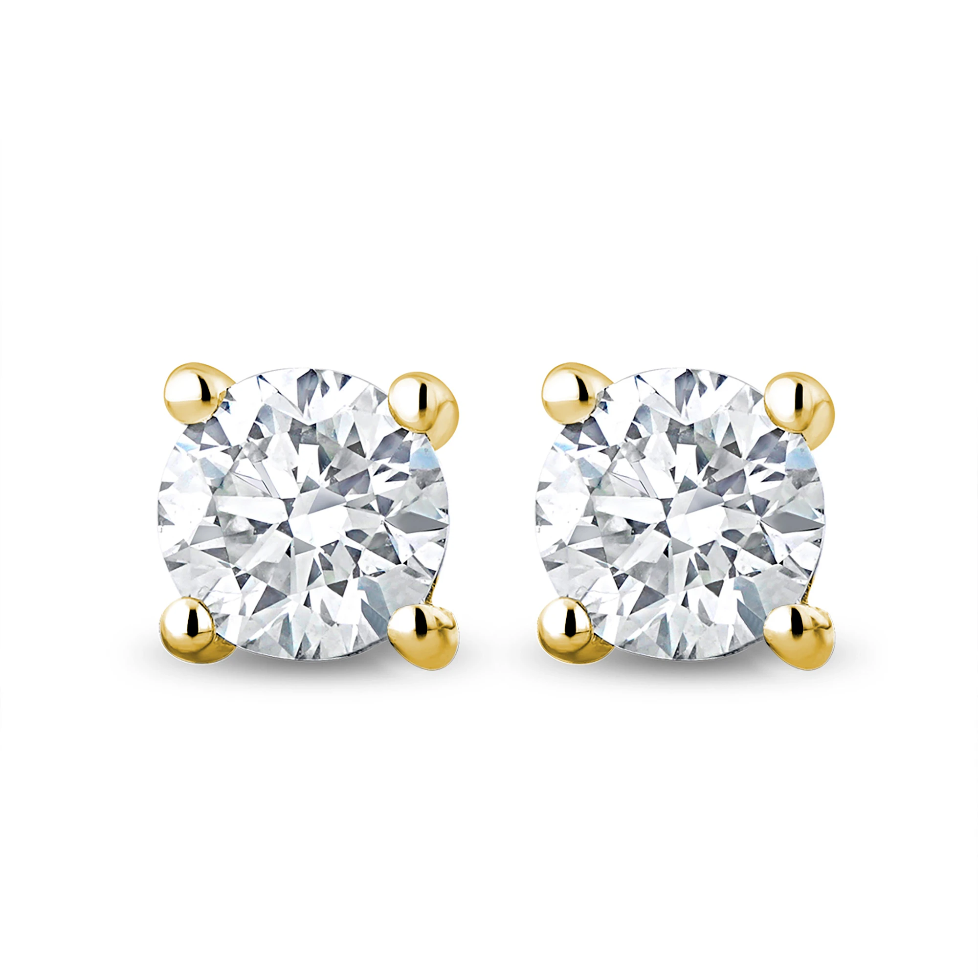 18K Gold Lab Diamond Stud Earrings 0.50CT F/VS Quality - 4.1mm