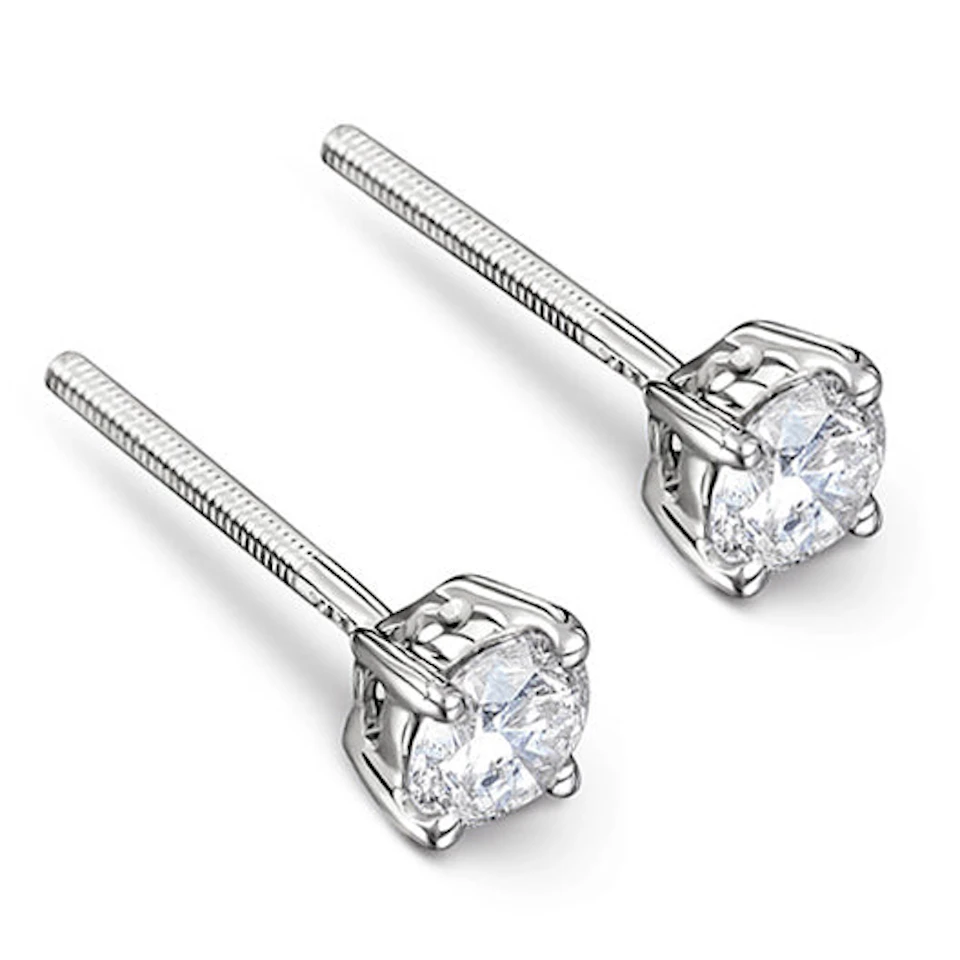 Lab Diamond Studs Earrings 0.50CT F/VS1 Quality Set in Platinum - 4.1mm