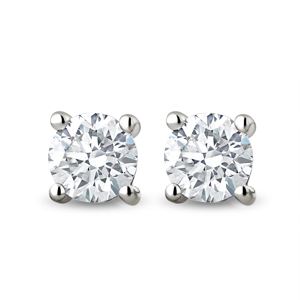 Lab Diamond Studs Earrings 0.50CT F/VS1 Quality Set in Platinum - 4.1mm