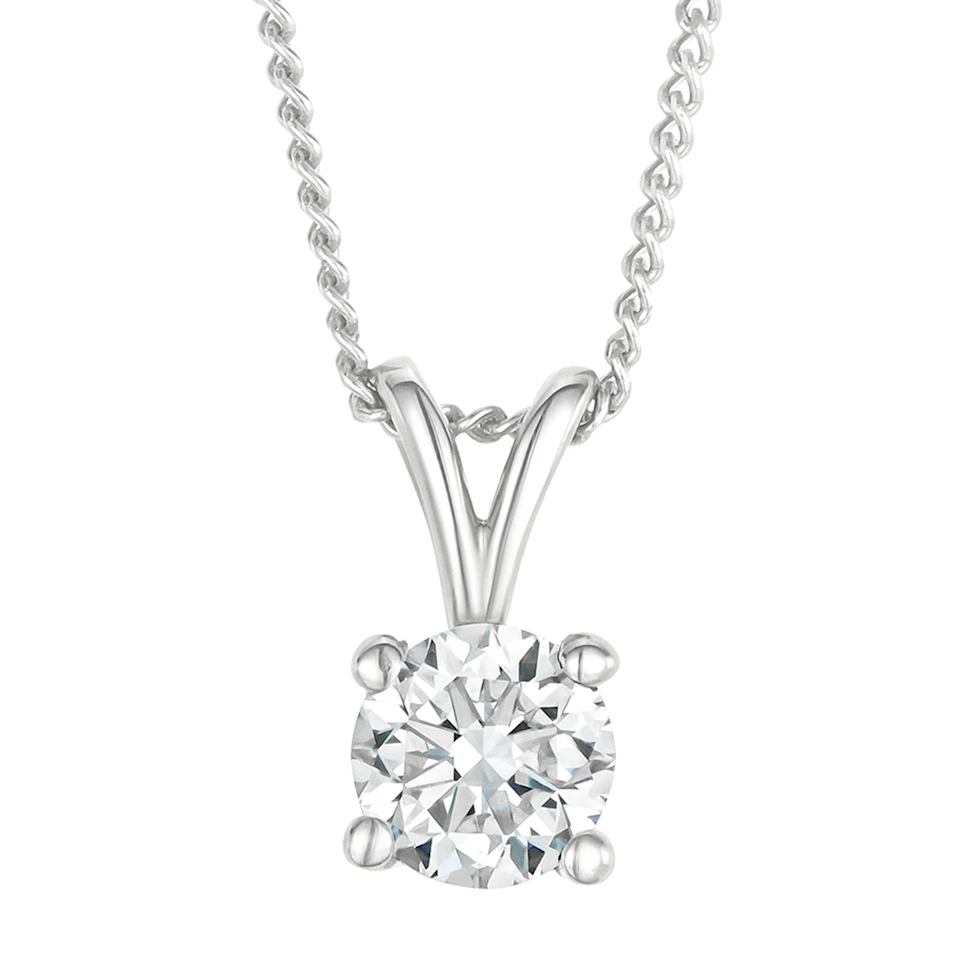 Chloe 0.33ct Lab Diamond Solitaire Necklace Pendant in 9K White Gold H/Si