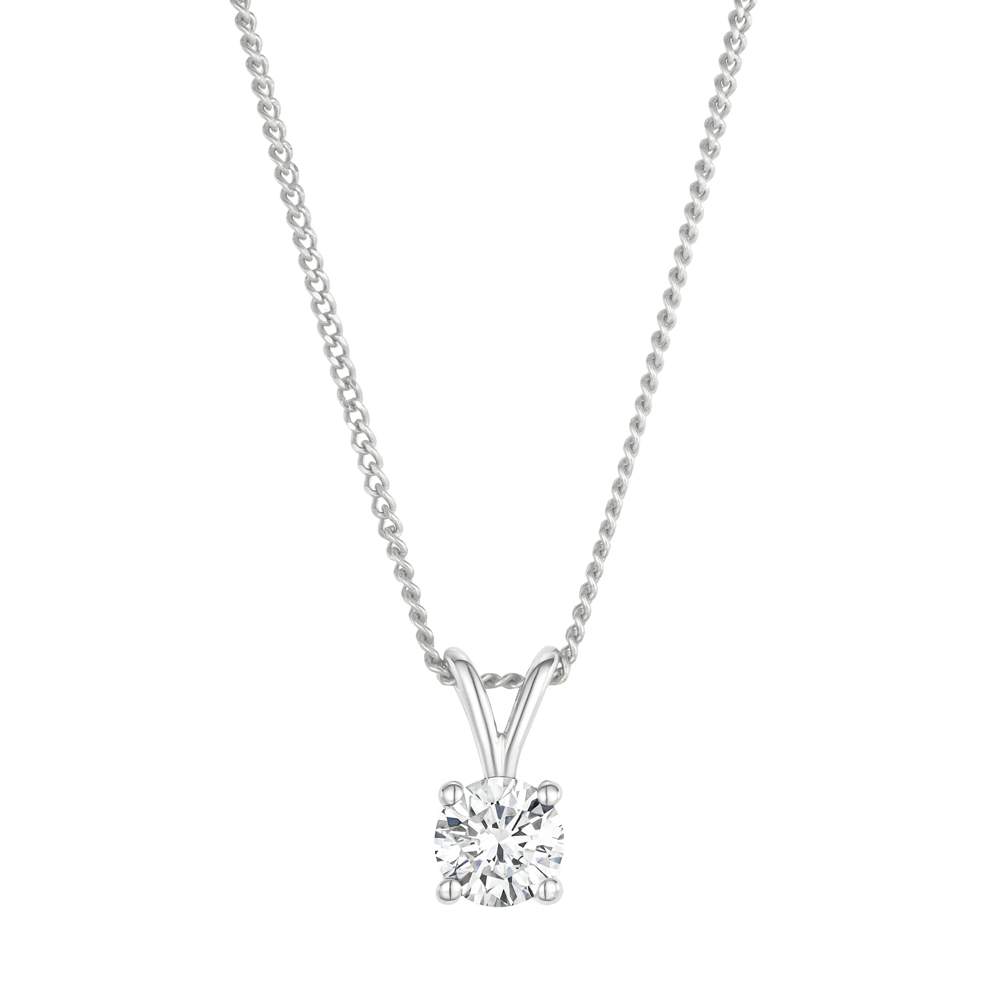 Chloe 0.25ct Lab Diamond Solitaire Necklace Pendant in 9K White Gold H/Si