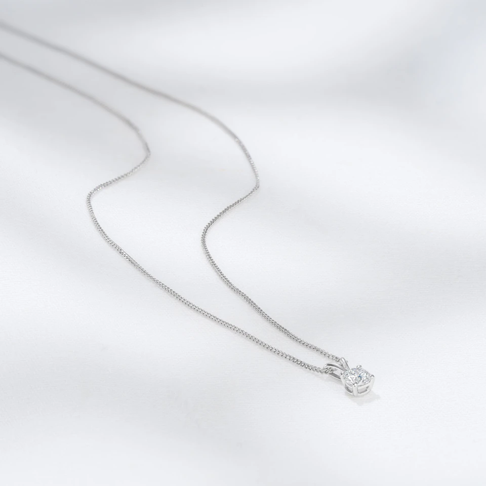 Chloe 0.25ct Lab Diamond Solitaire Necklace Pendant in 9K White Gold H/Si