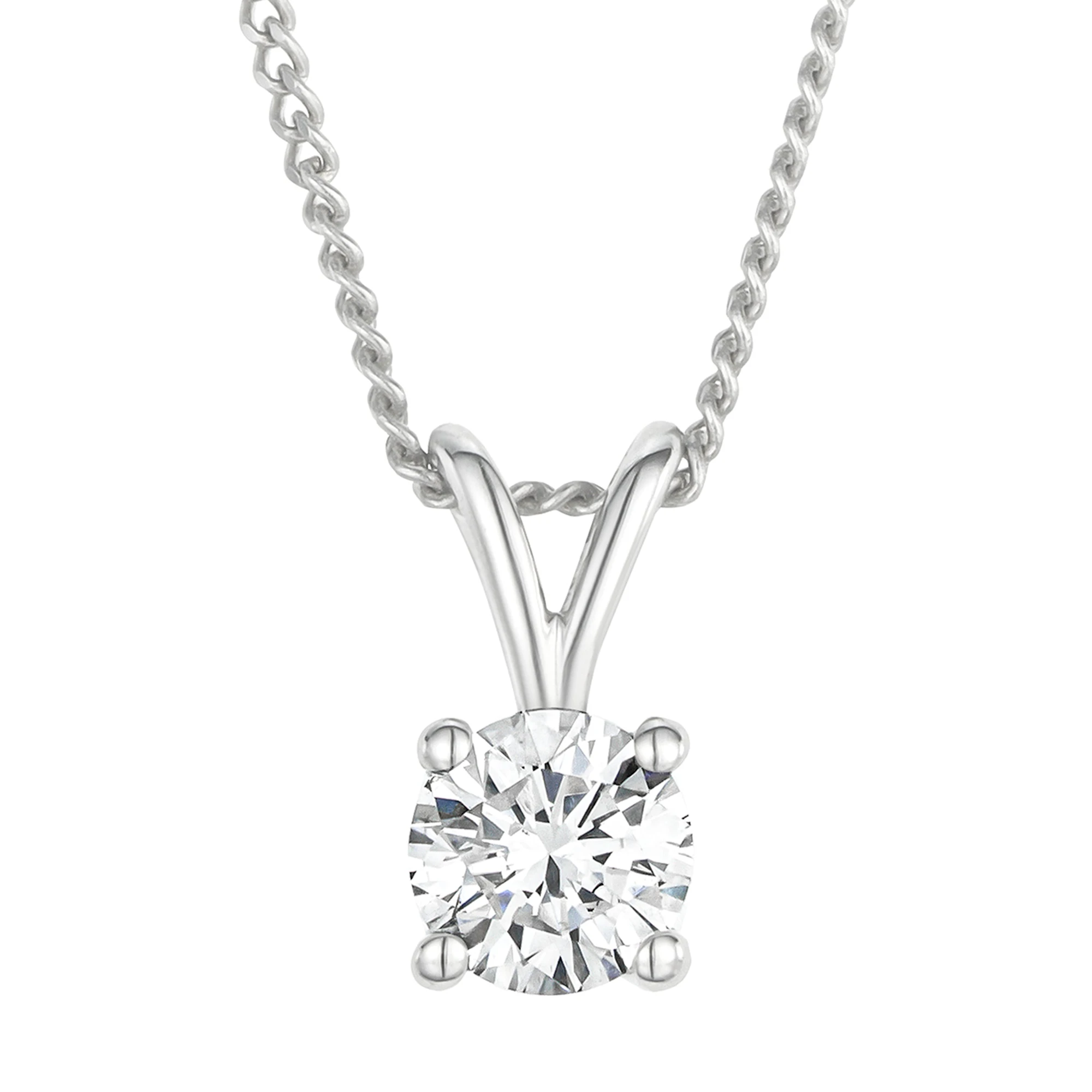Chloe 0.25ct Lab Diamond Solitaire Necklace Pendant in 9K White Gold H/Si