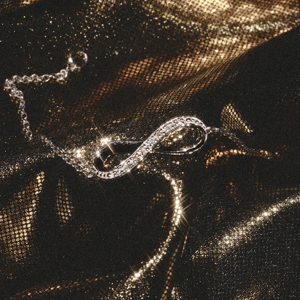 Infinity Necklace Lab Diamonds in 925 Sterling Silver