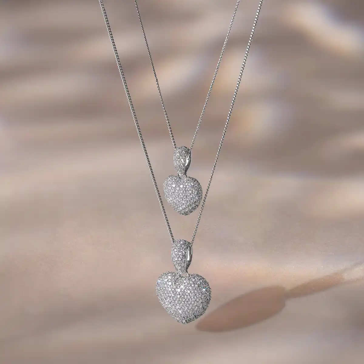 2.00ct Lab Diamond Heart Pendant Necklace H/SI Quality in 9K White Gold