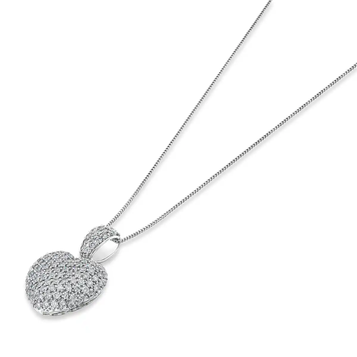 2.00ct Lab Diamond Heart Pendant Necklace H/SI Quality in 9K White Gold