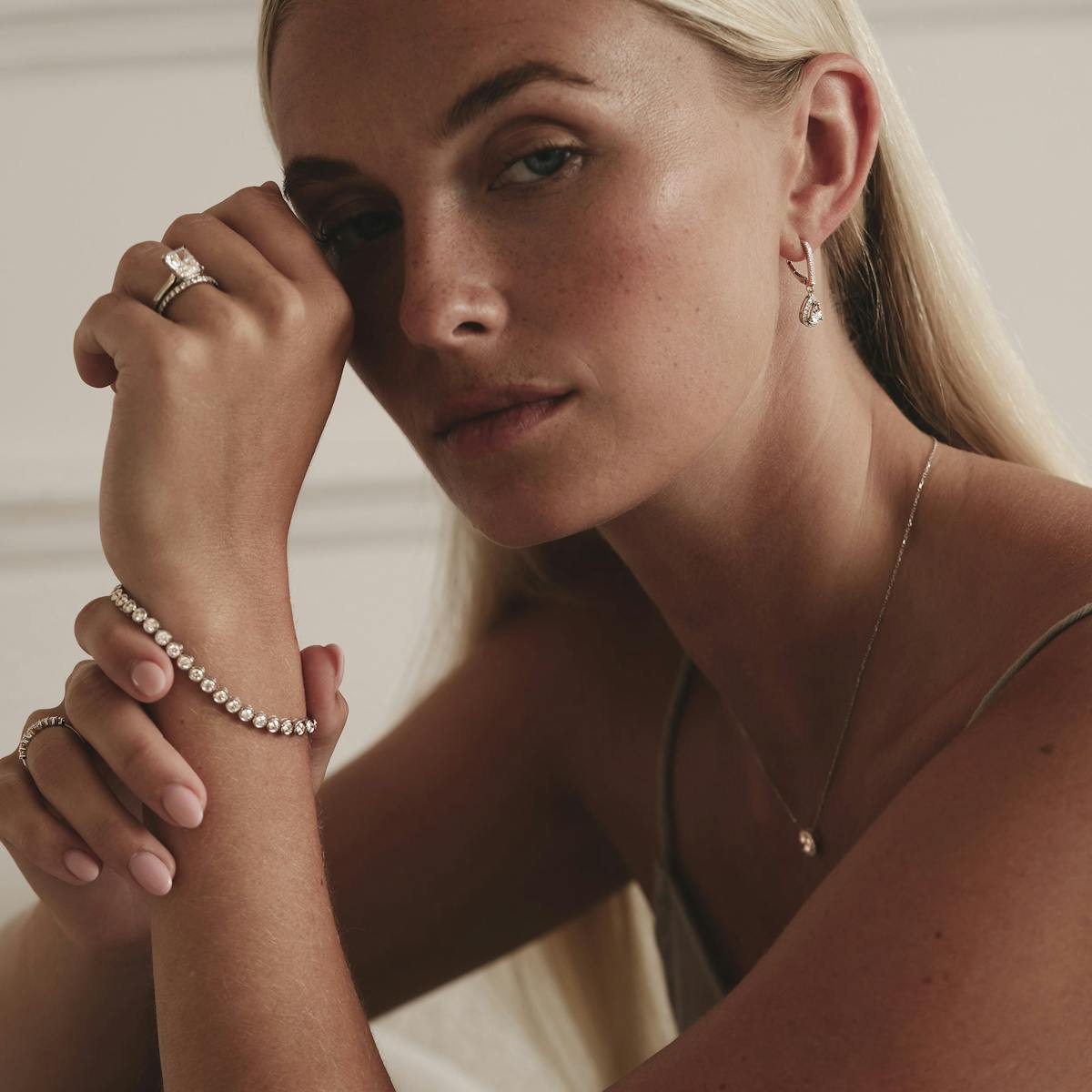 Masami Diamond Pear Halo Earrings 0.20ct Pave Set in 9K White Gold