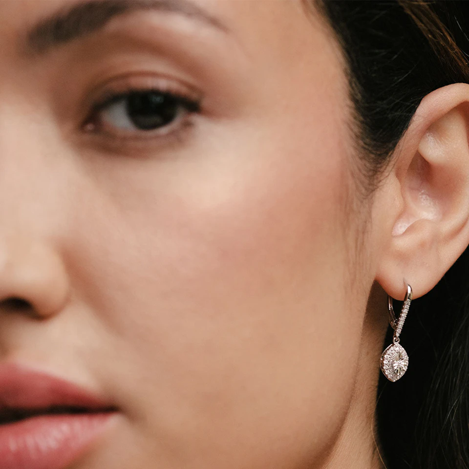 Masami Diamond Marquise Earrings 0.30ct Pave Set in 9K White Gold