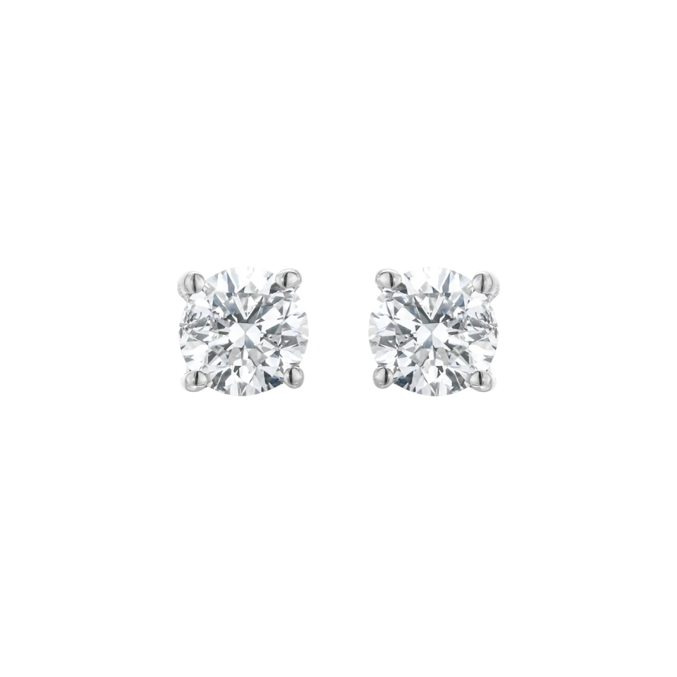 Lab Diamond Studs Earrings 0.30ct H/Si Quality in 9K White Gold - 3mm