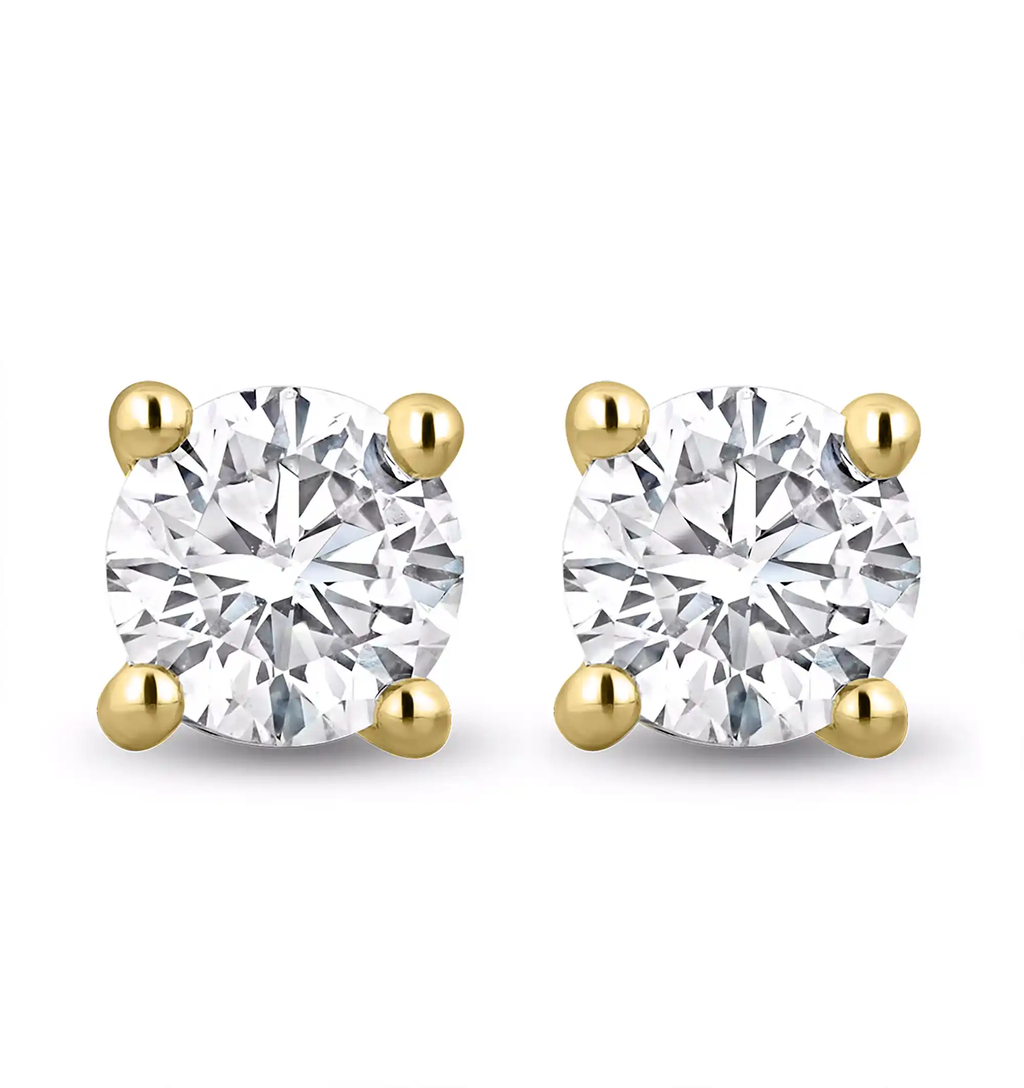 Lab Diamond Stud Earrings 1.00ct H/Si Quality in 9K Gold - 5.2mm