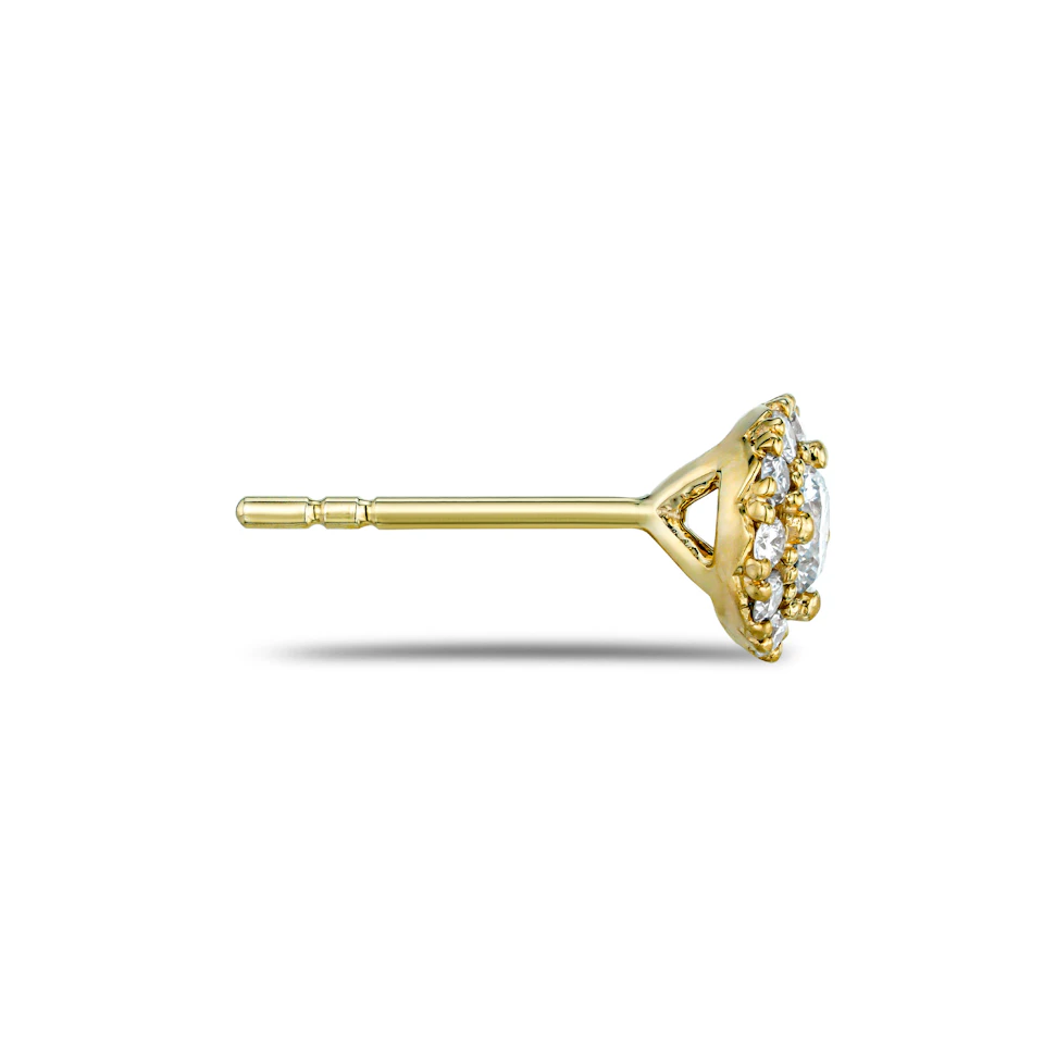 0.50ct Halo Lab Diamond Earrings Set in 9K Yellow Gold and H/SI Quality