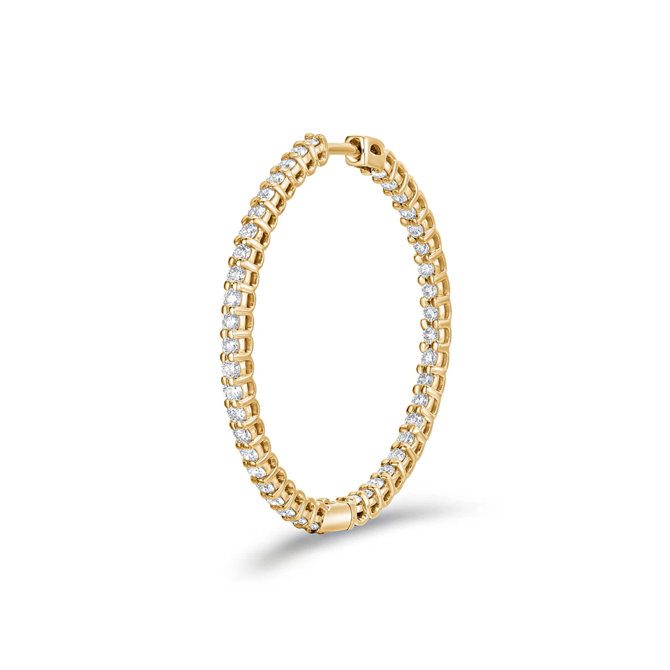 1.00ct Lab Diamond Hoop Earrings in 9K Yellow Gold G/VS