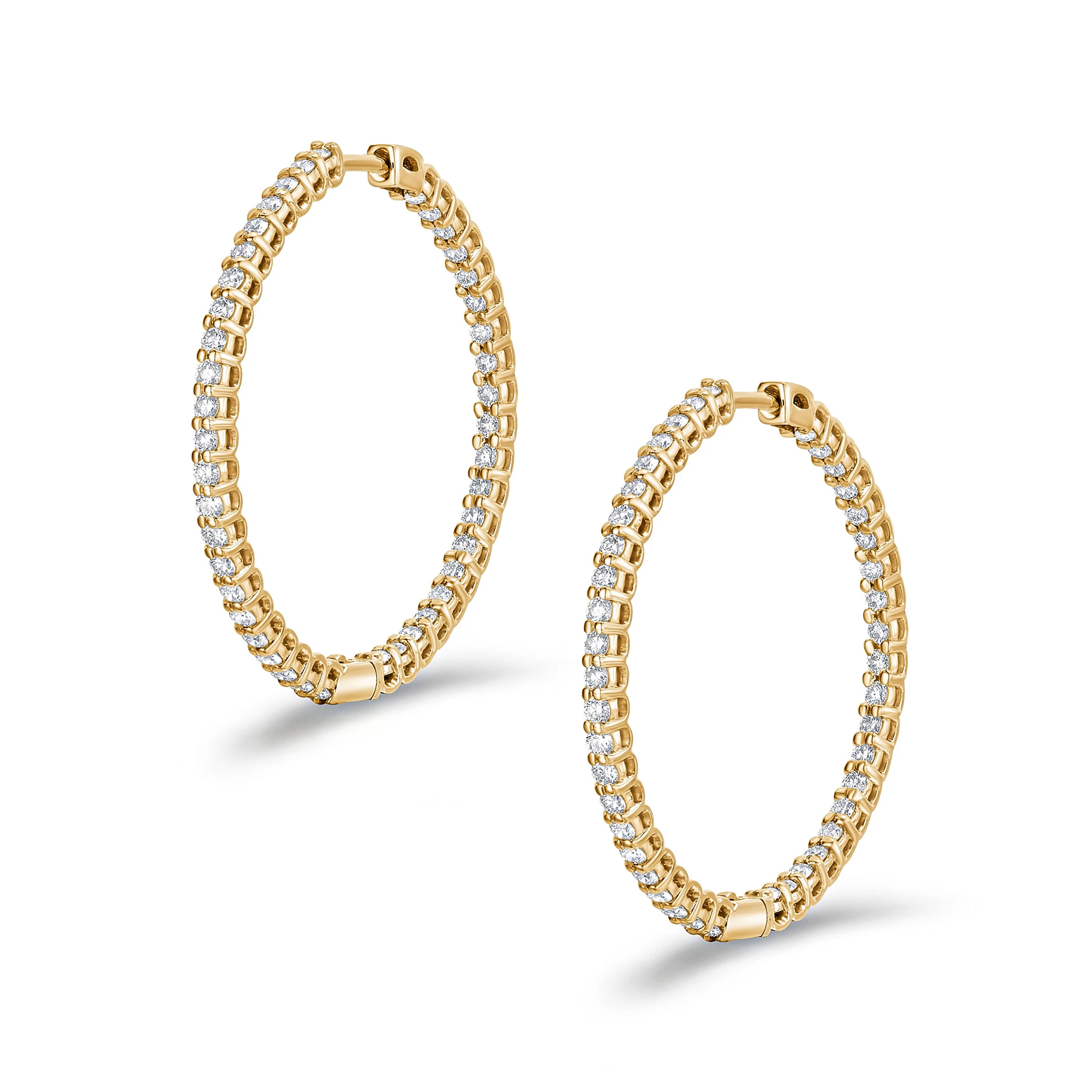 1.00ct Lab Diamond Hoop Earrings in 9K Yellow Gold G/VS