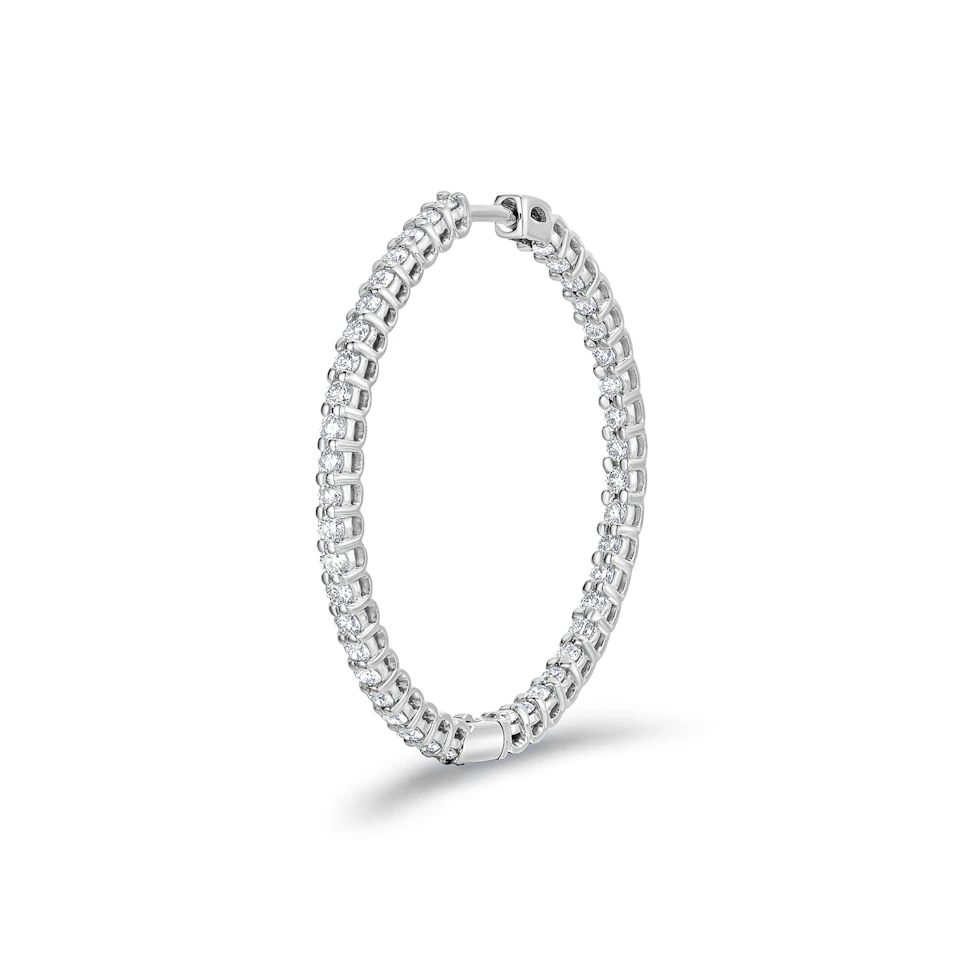 1.00ct Lab Diamond Hoop Earrings in 9K White Gold G/VS