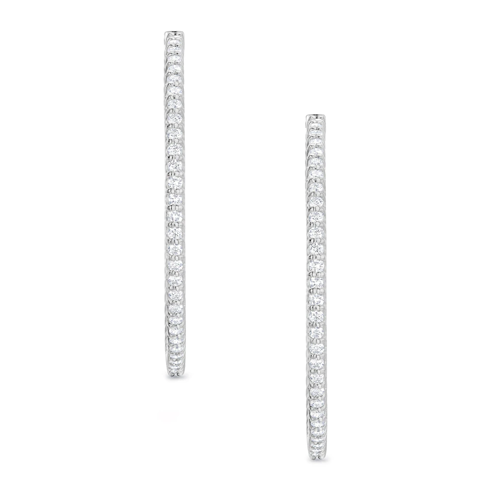 2.00ct Lab Diamond Hoop Earrings in 9K White Gold F/VS