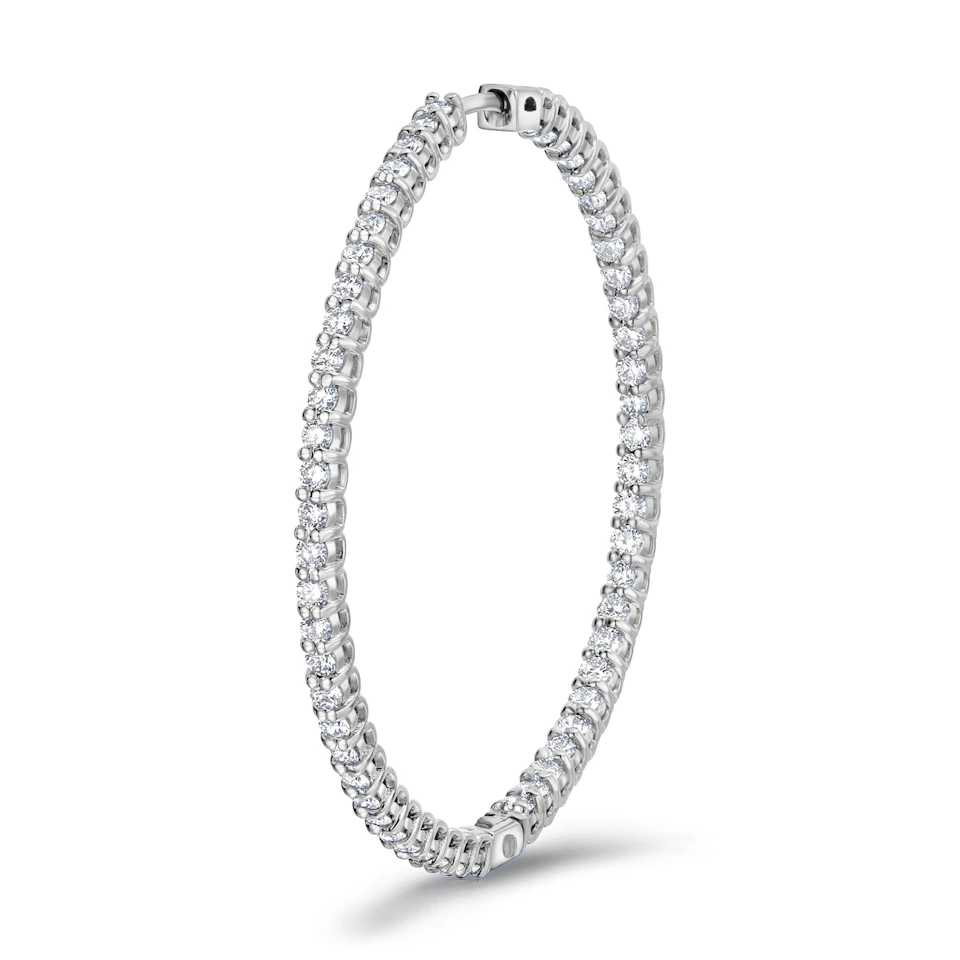 2.00ct Lab Diamond Hoop Earrings in 9K White Gold F/VS