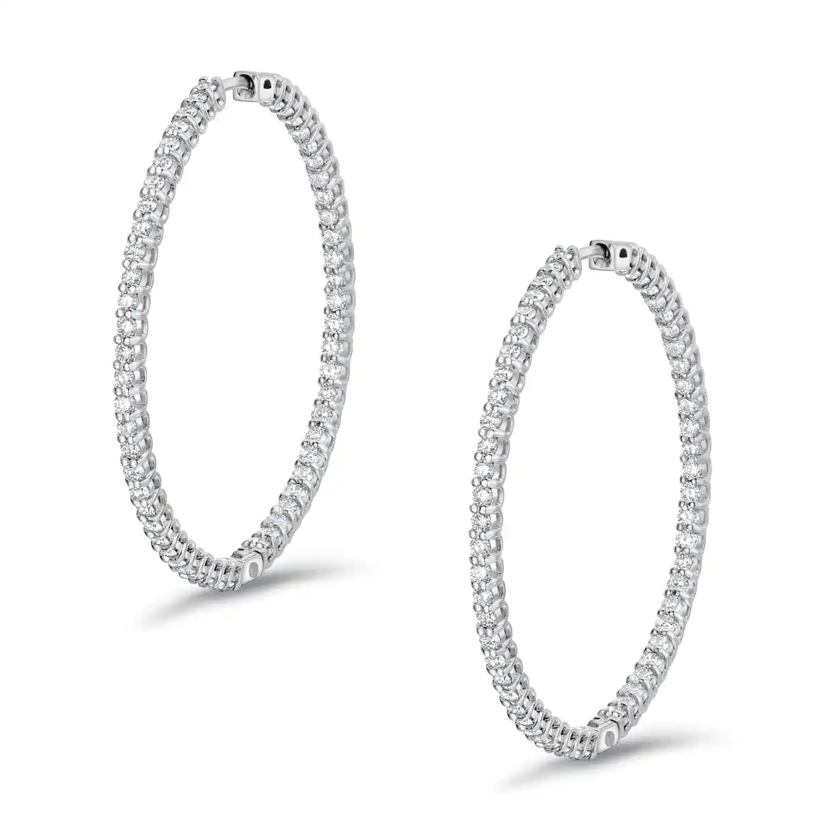 2.00ct Lab Diamond Hoop Earrings in 9K White Gold F/VS