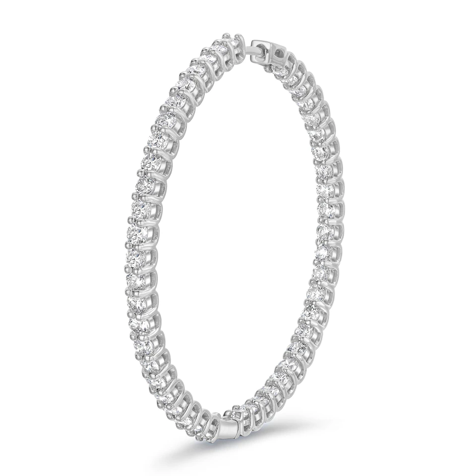 4.00ct Lab Diamond Hoop Earrings in 9K White Gold G/VS