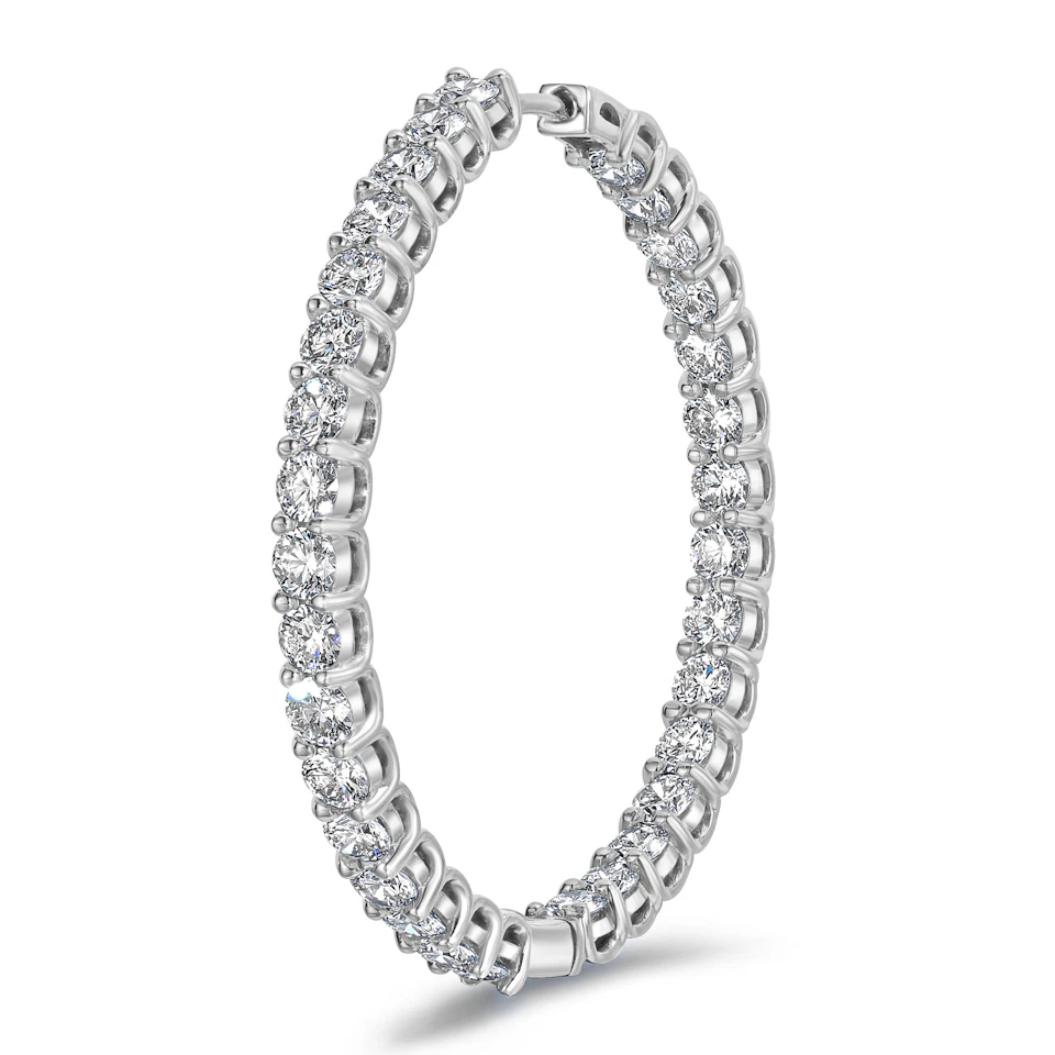 7.00ct Lab Diamond Hoop Earrings in 9K White Gold G/VS