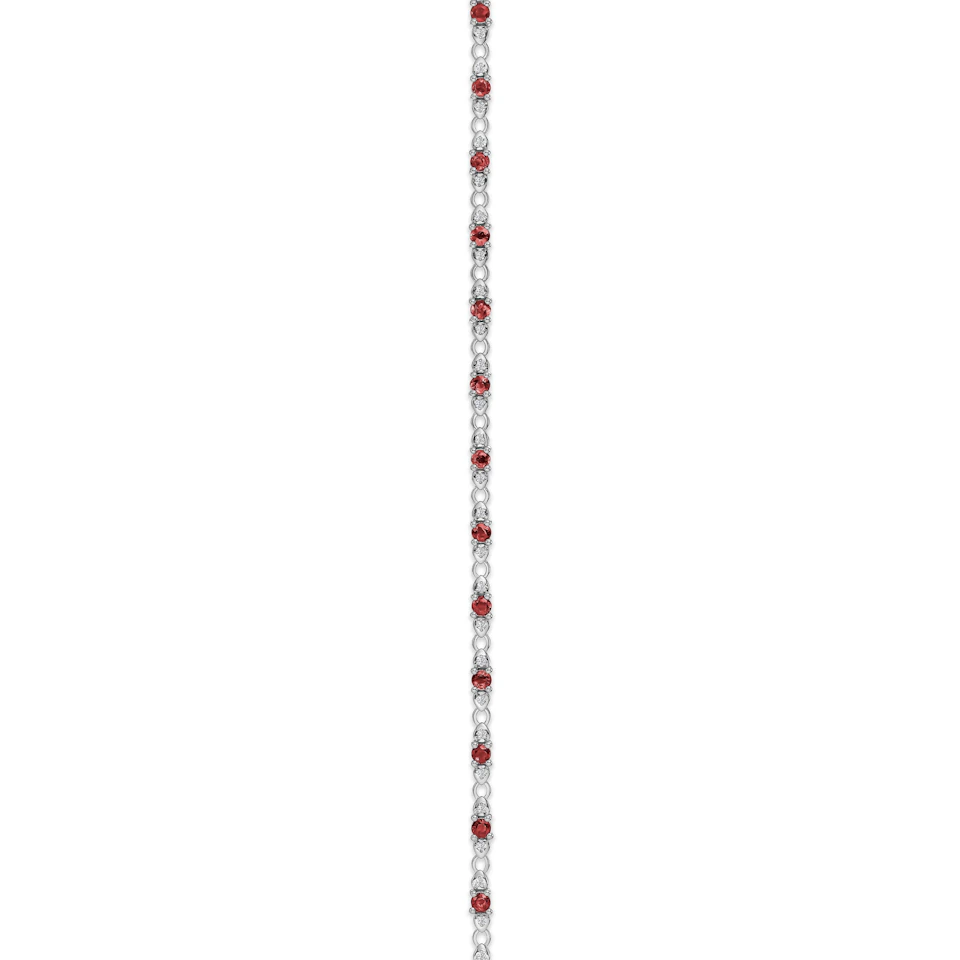 Ruby and Lab Diamond Tennis Bracelet Claw Set in 925 Silver