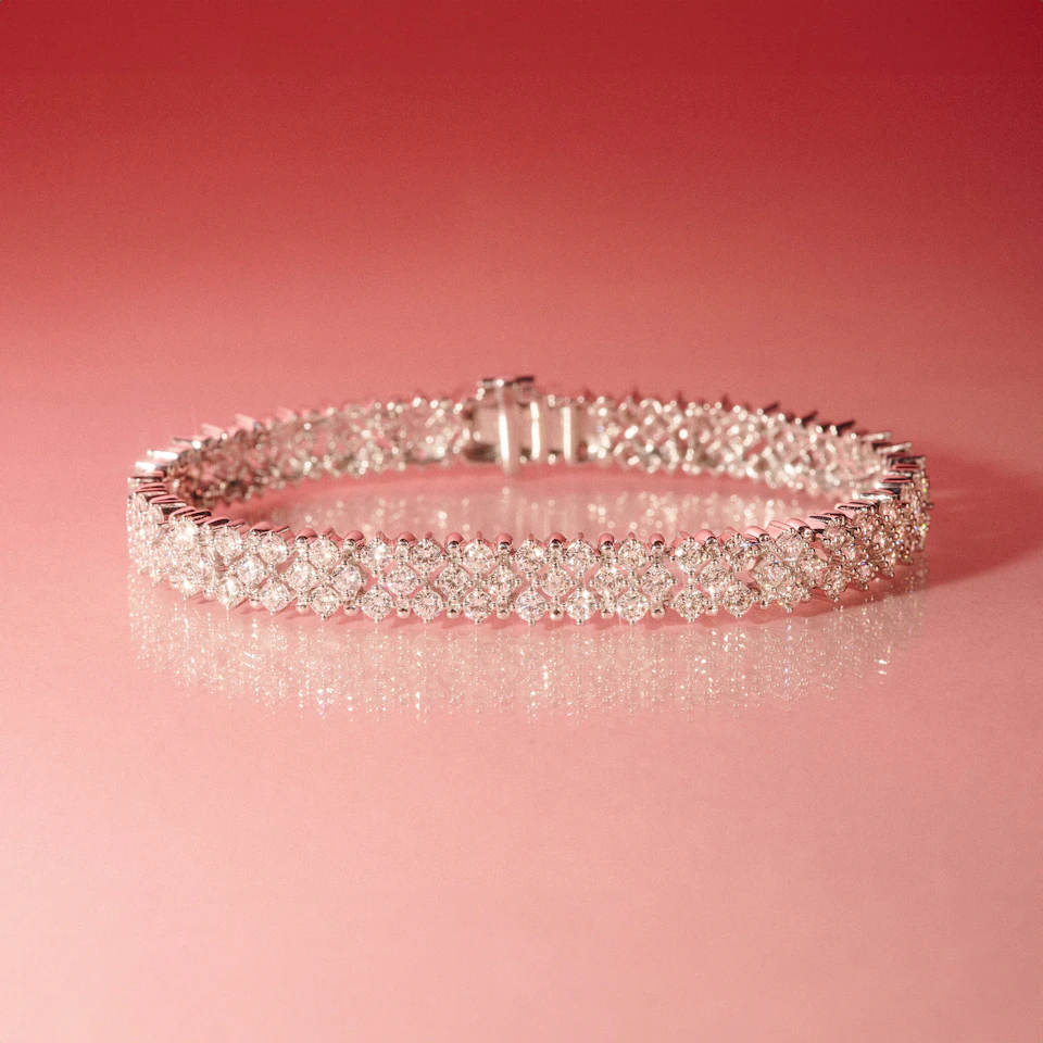 Evening Bracelet 8.11ct Lab Diamond 9K White Gold
