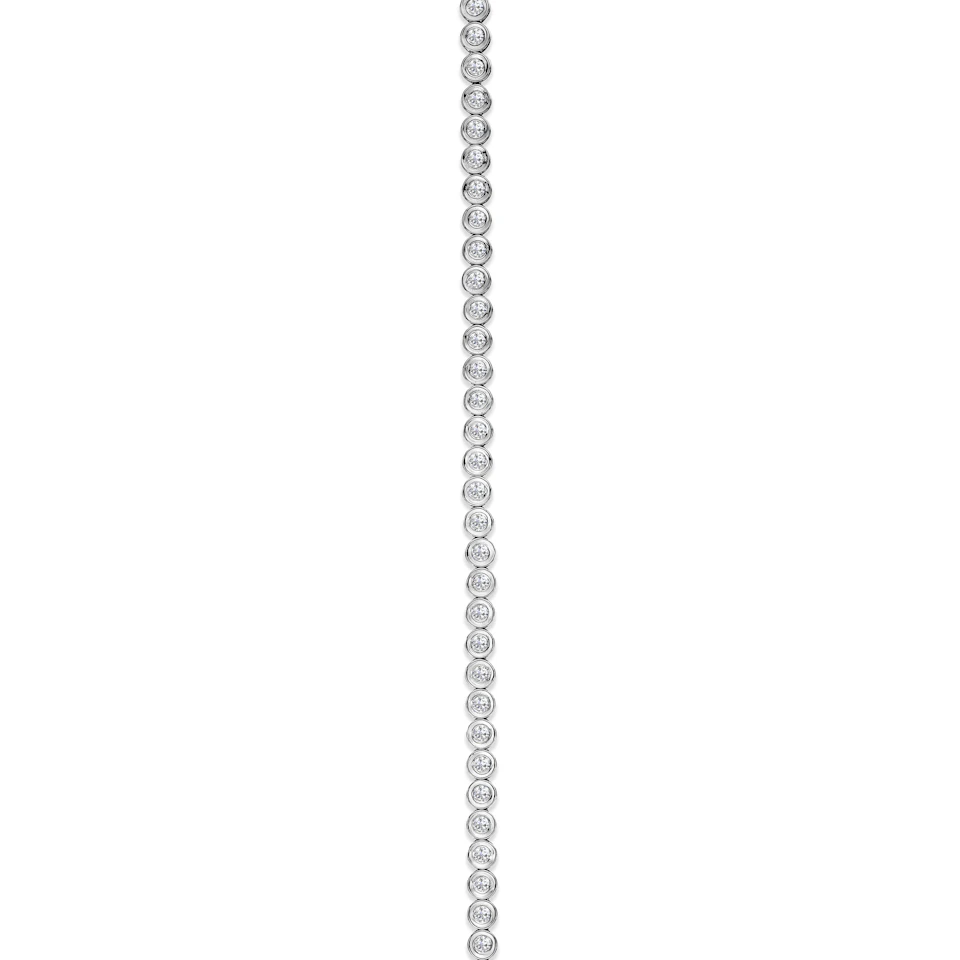 1ct Lab Diamond Tennis Bracelet Rub Over Style in 9K White Gold