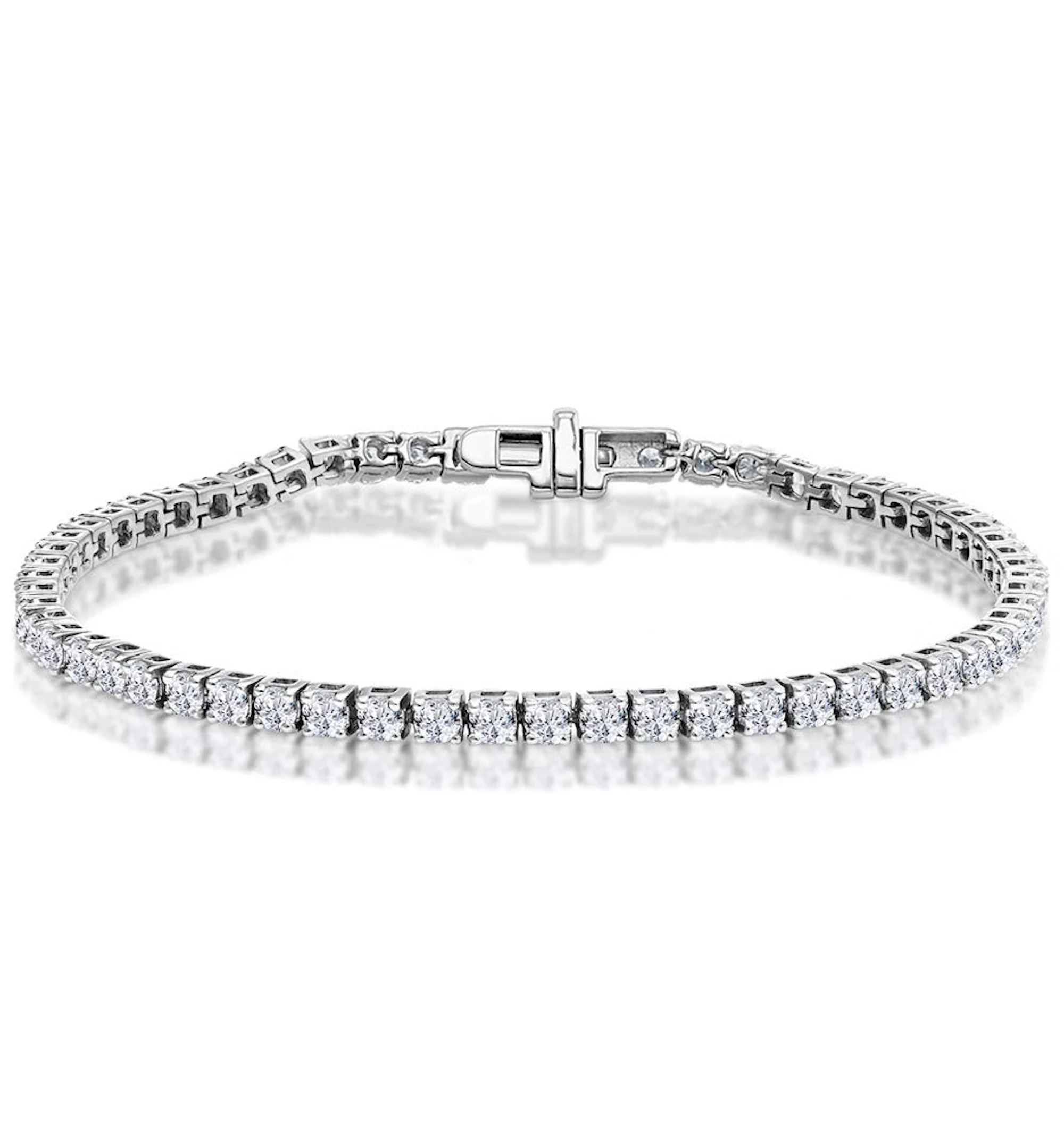 6ct HSI Lab Diamond Tennis Bracelet Claw Set in 9K White Gold