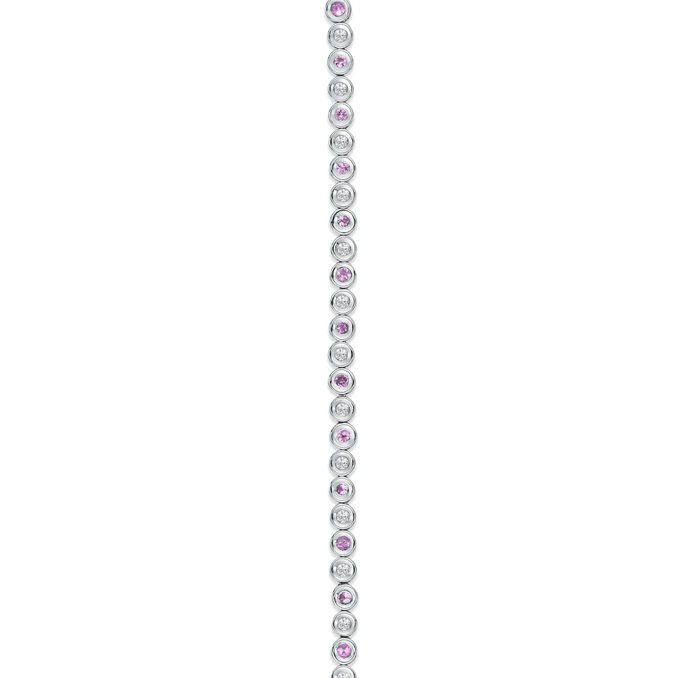 0.39ct Pink Sapphire and 0.35ct Lab Diamond Bracelet in 925 Sterling Silver