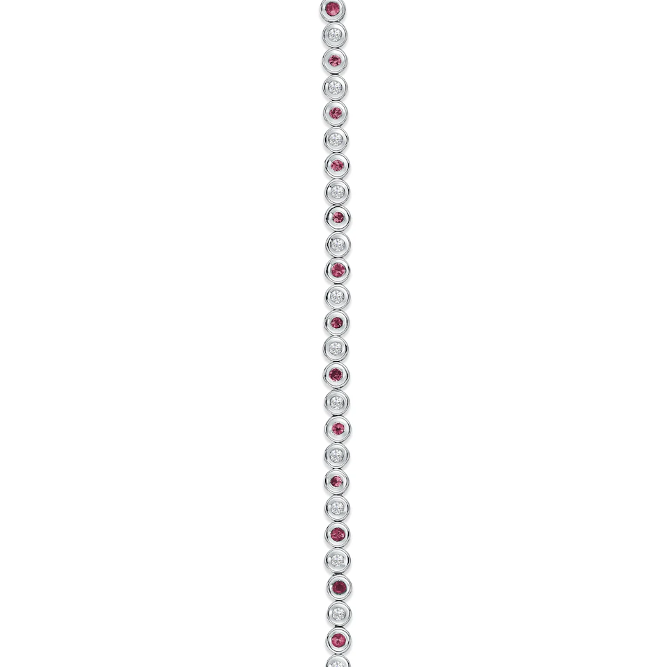 0.46ct Ruby and 0.35ct Lab Diamond Bracelet in 925 Sterling Silver