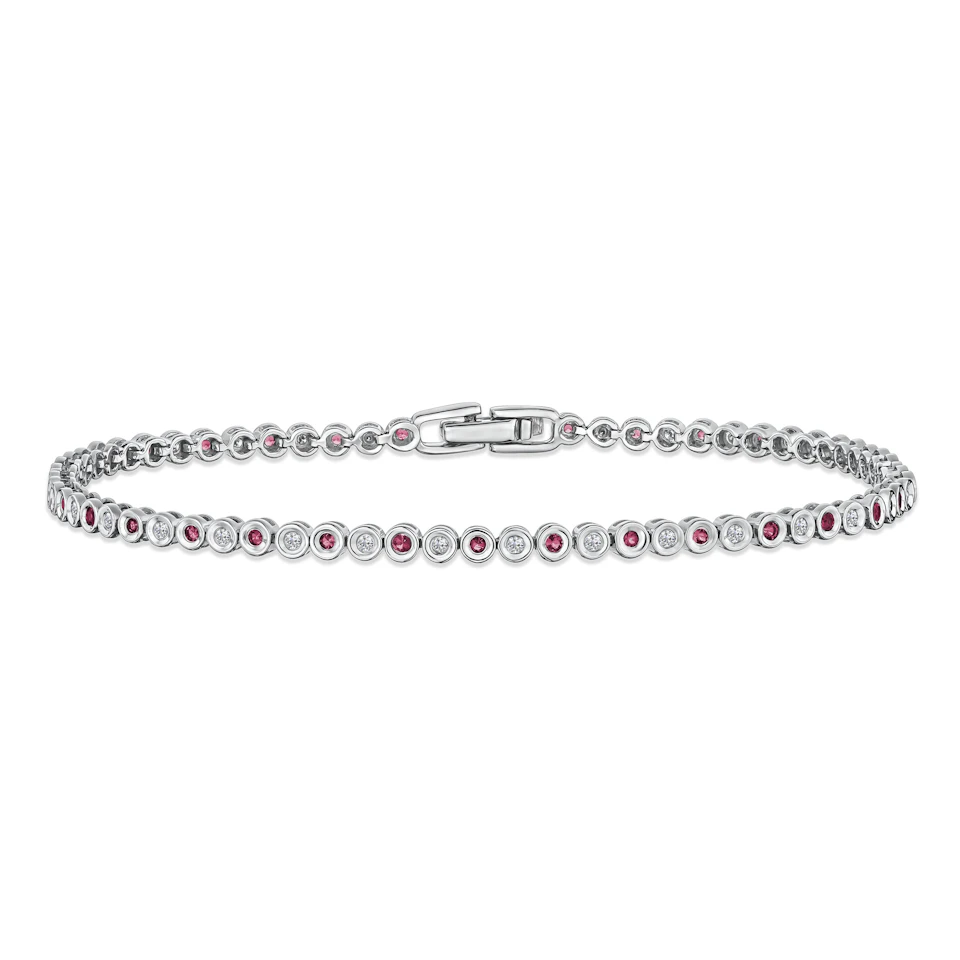 0.46ct Ruby and 0.35ct Lab Diamond Bracelet in 925 Sterling Silver