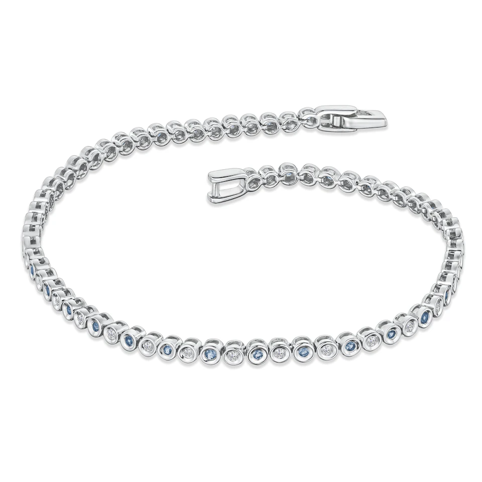 0.44ct Tanzanite and 0.35ct Lab Diamond Bracelet in 925 Sterling Silver