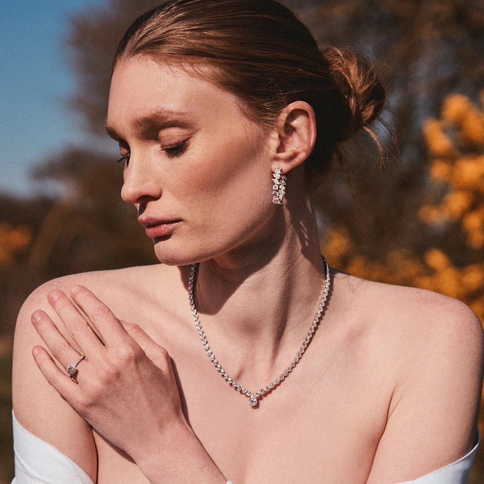 LUXE 8.00ct Lab Diamond Hoop Earrings with IGI Certified Mixed-Cut Diamonds in 18K White Gold