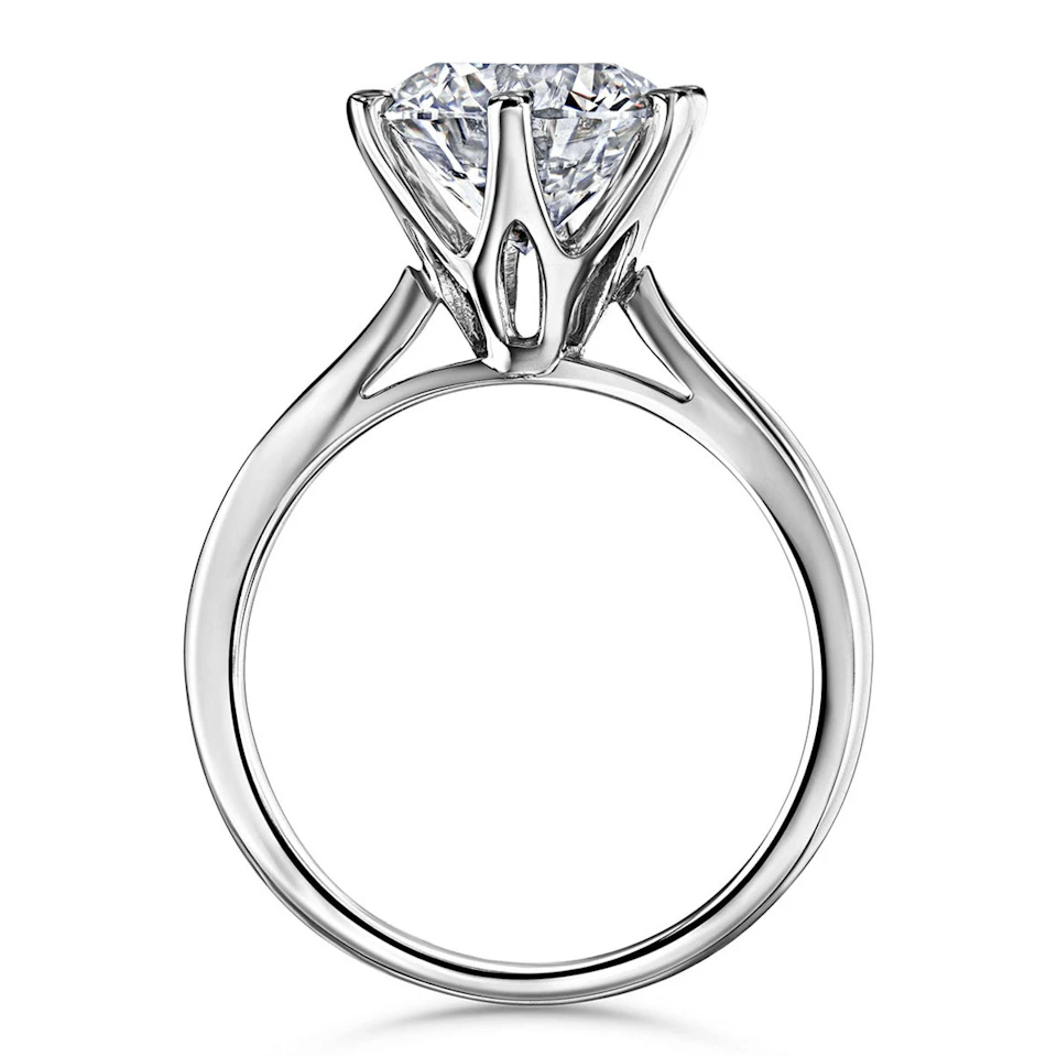 Low Set Chloe 3.00ct Lab Diamond Round Cut Engagement Ring in Platinum G/VS1