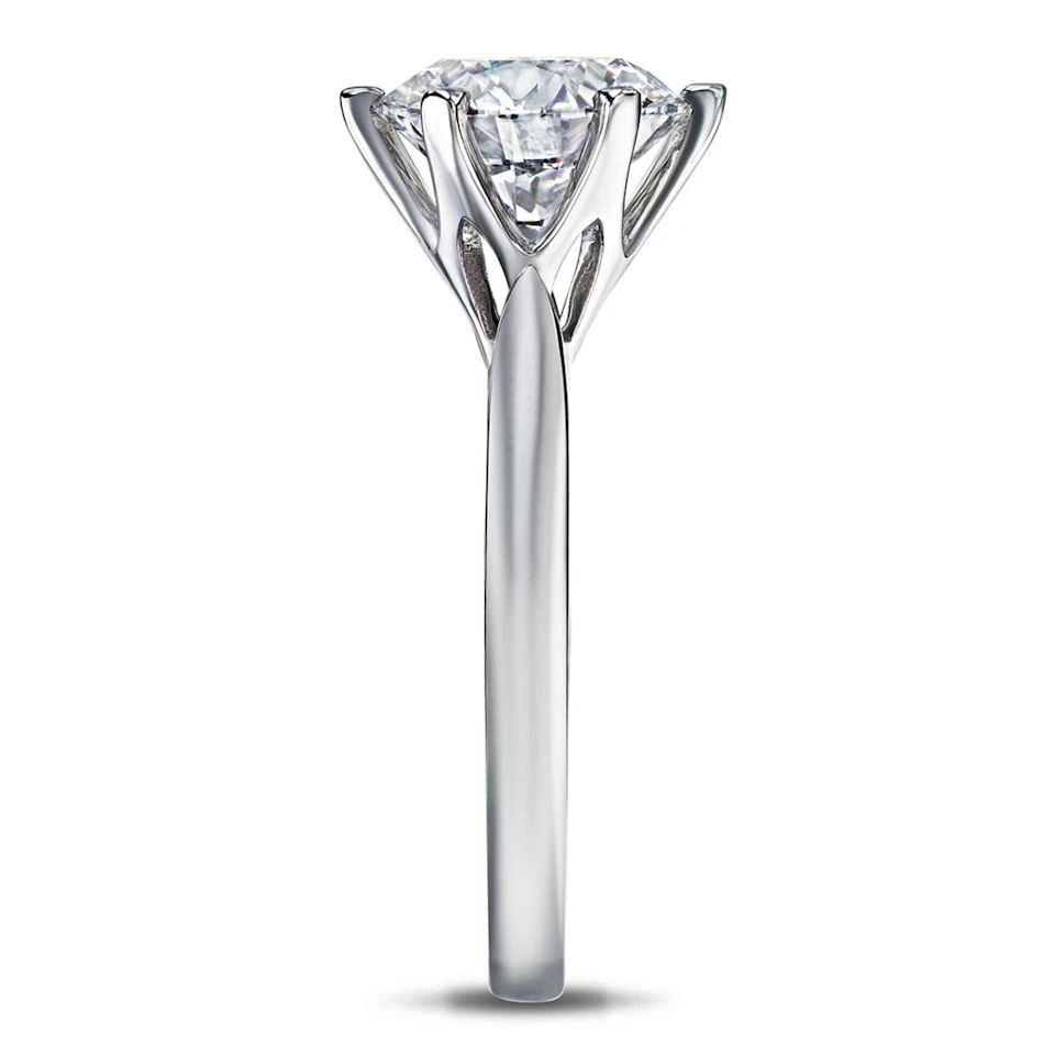Low Set Chloe 3.00ct Lab Diamond Round Cut Engagement Ring in Platinum G/VS1