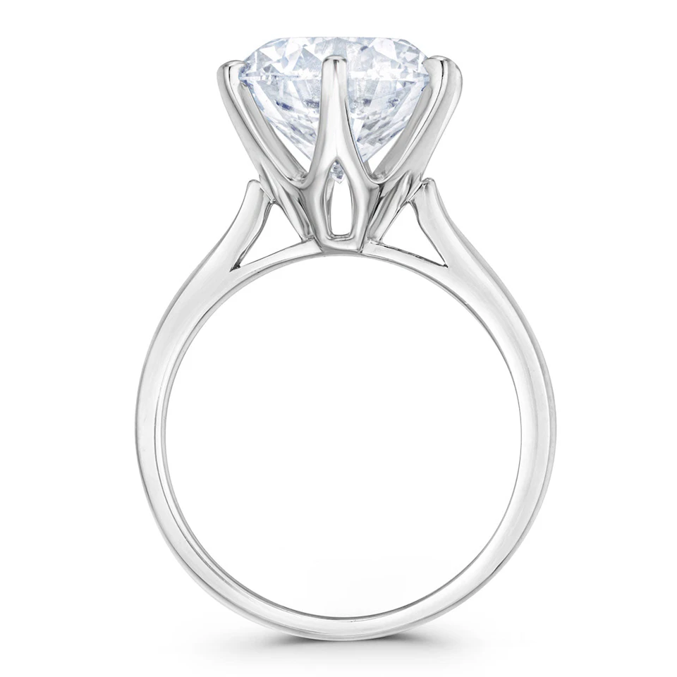 Low Set Chloe 5.00ct Lab Diamond Round Cut Engagement Ring in 18K White Gold G/VS1