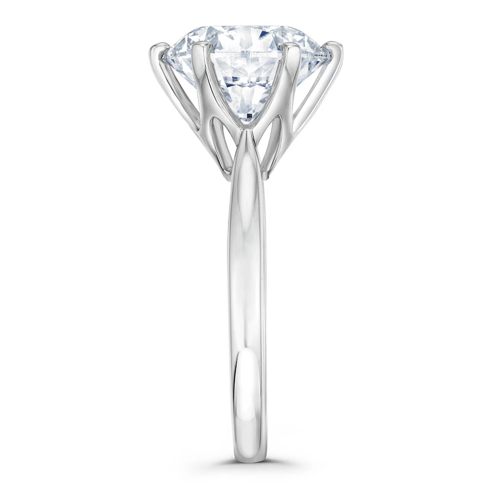 Low Set Chloe 5.00ct Lab Diamond Round Cut Engagement Ring in 18K White Gold G/VS1
