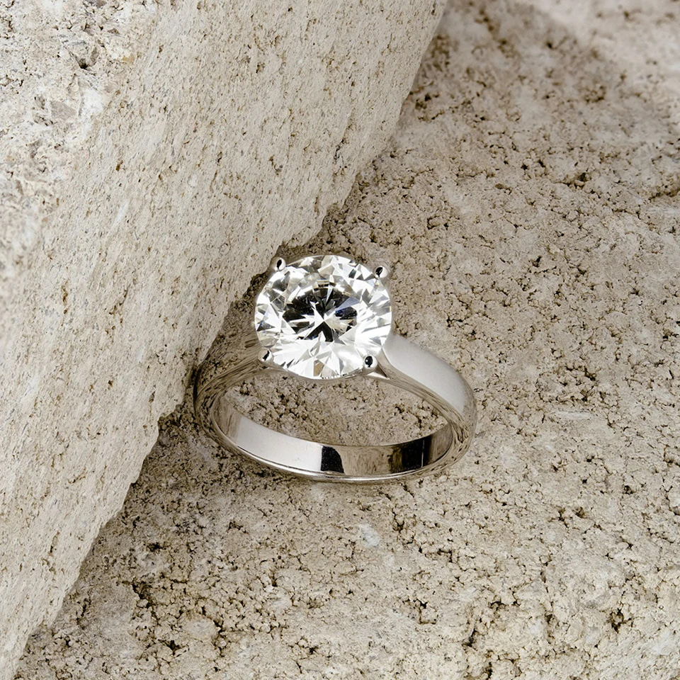 Elysia 3.00ct Lab Diamond Round Cut Engagement Ring in Platinum G/VS1