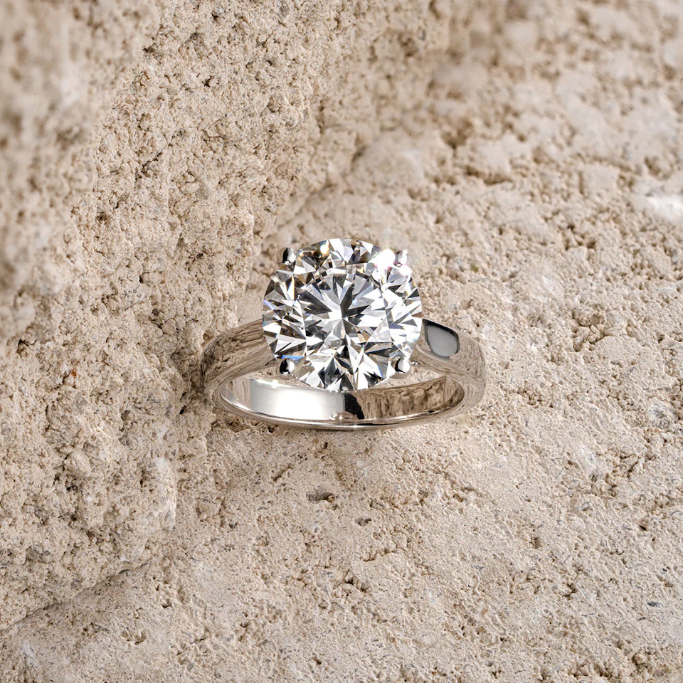 Elysia 5.00ct Lab Diamond Round Cut Engagement Ring in 18K White Gold G/VS1