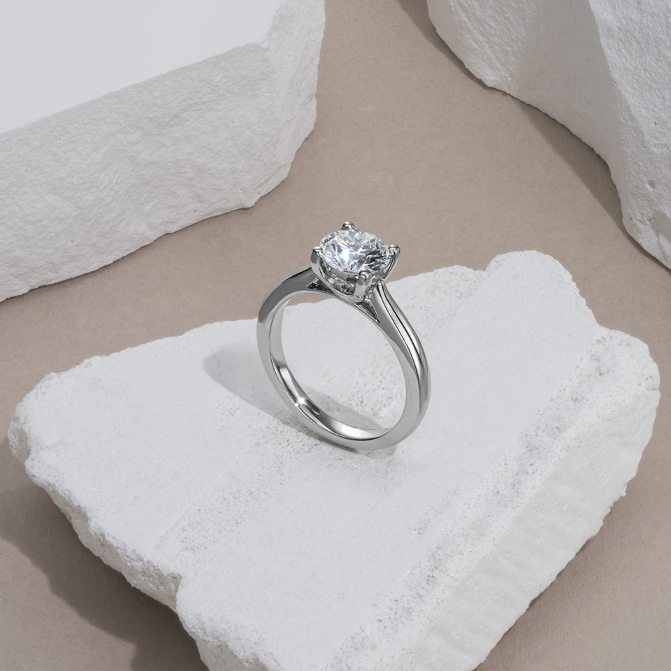 Certified 1.00CT Grace Platinum Engagement Ring G/VS