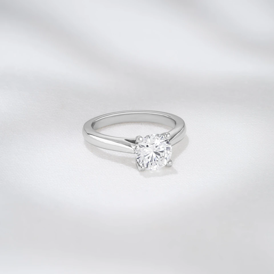 Certified 1.00CT Grace Platinum Engagement Ring G/VS