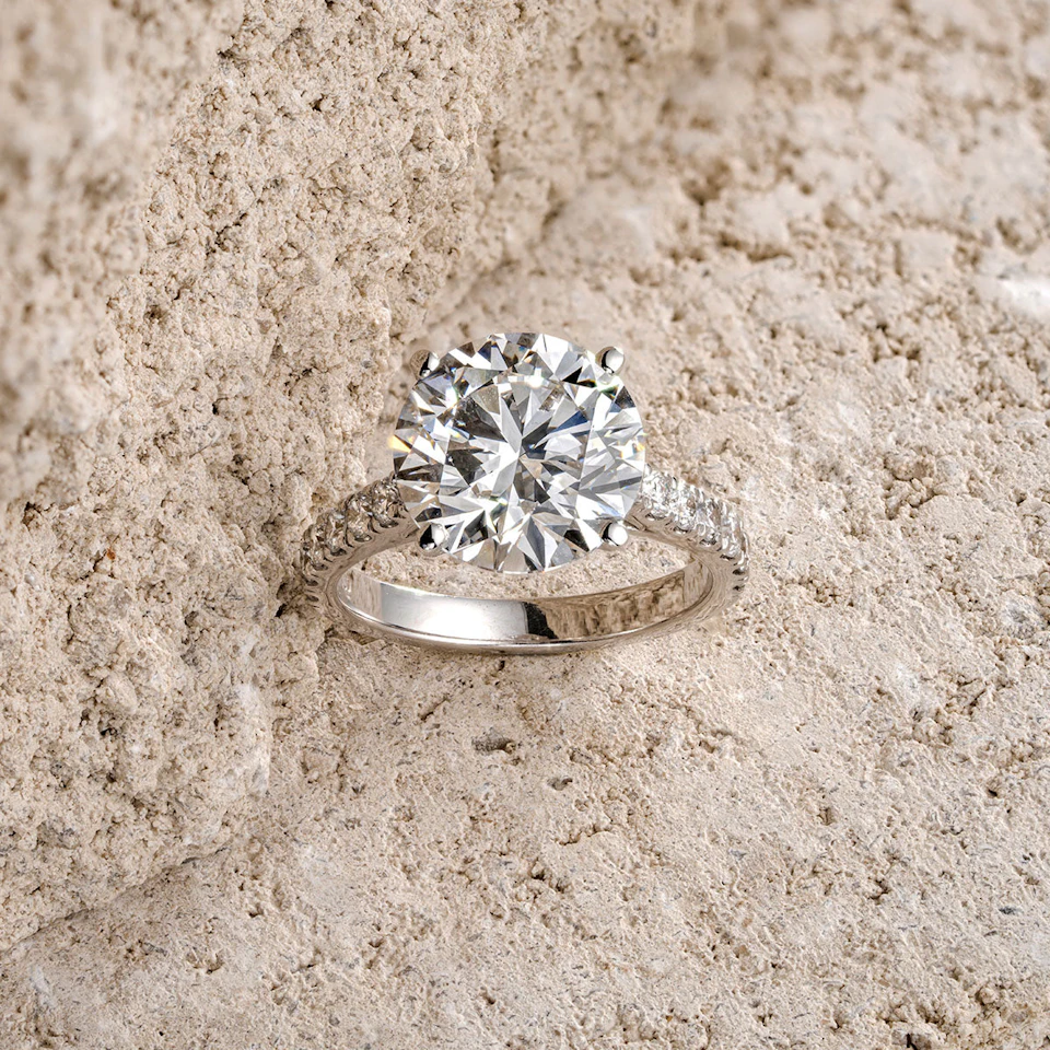 Natalia 5.65ct Lab Diamond Round Cut Engagement Ring in Platinum G/VS1