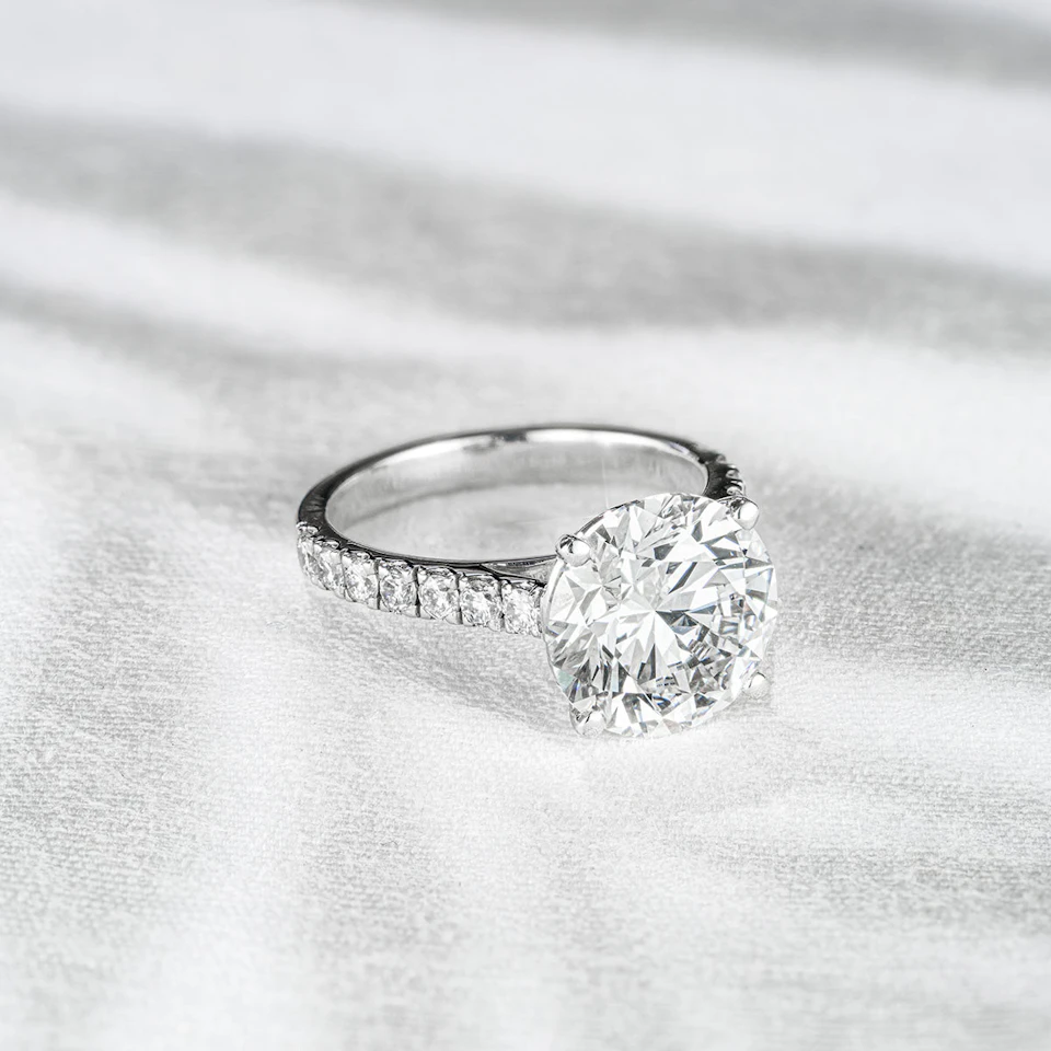 Natalia 5.65ct Lab Diamond Round Cut Engagement Ring in Platinum G/VS1