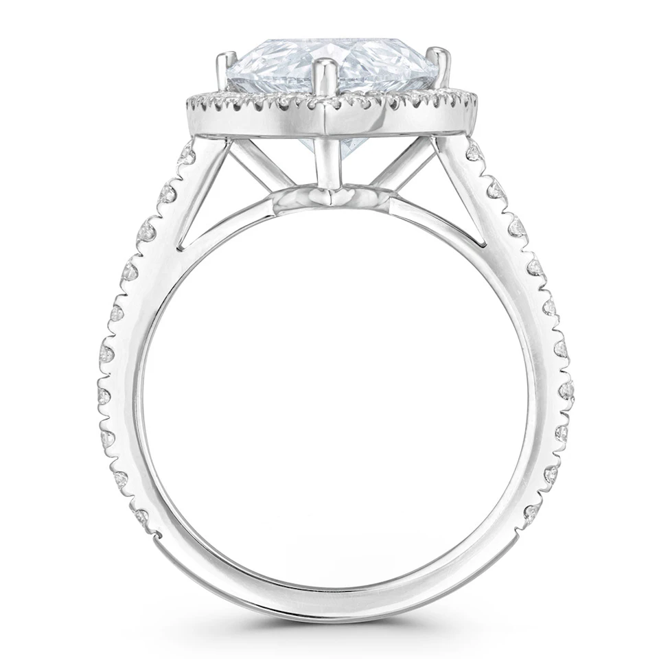 Diana 5.90ct Lab Diamond Pear Cut Engagement Ring in Platinum G/VS1