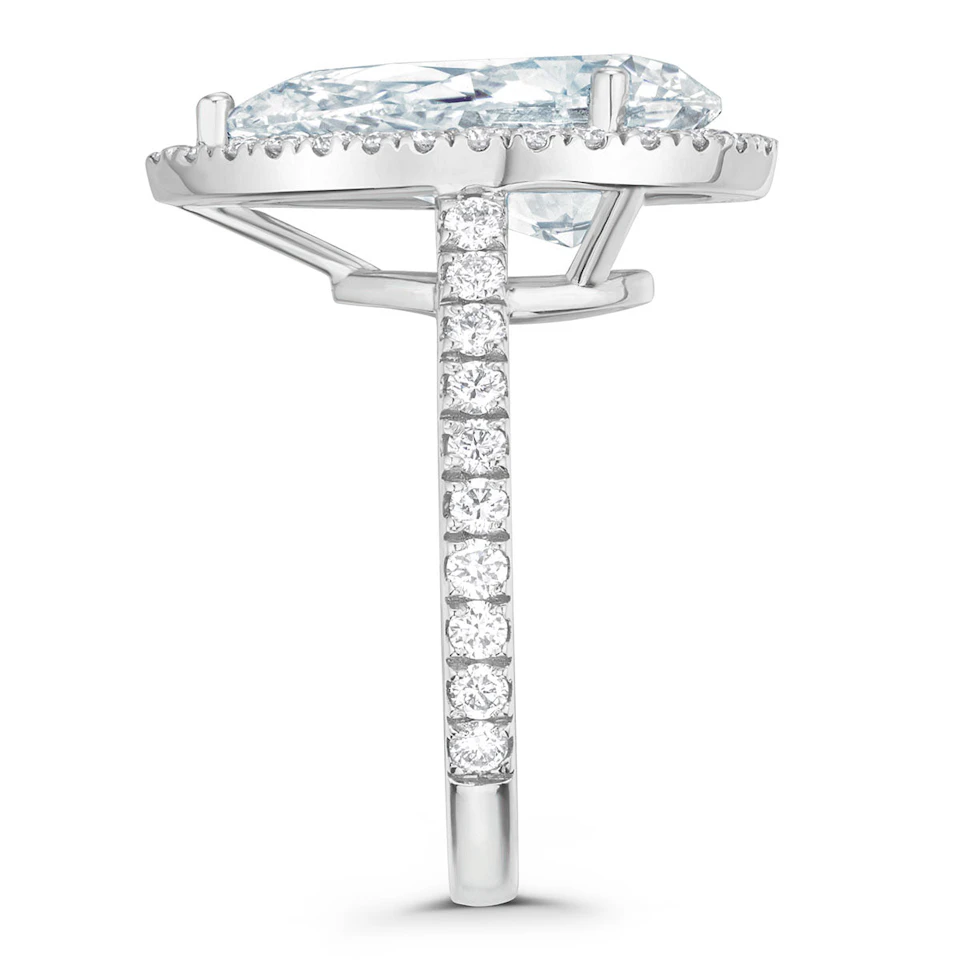 Diana 5.90ct Lab Diamond Pear Cut Engagement Ring in Platinum G/VS1