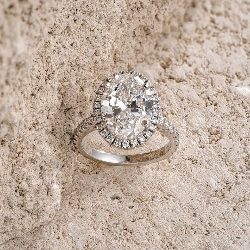 Georgina 5.70ct Lab Diamond Oval Cut Engagement Ring in Platinum G/VS1