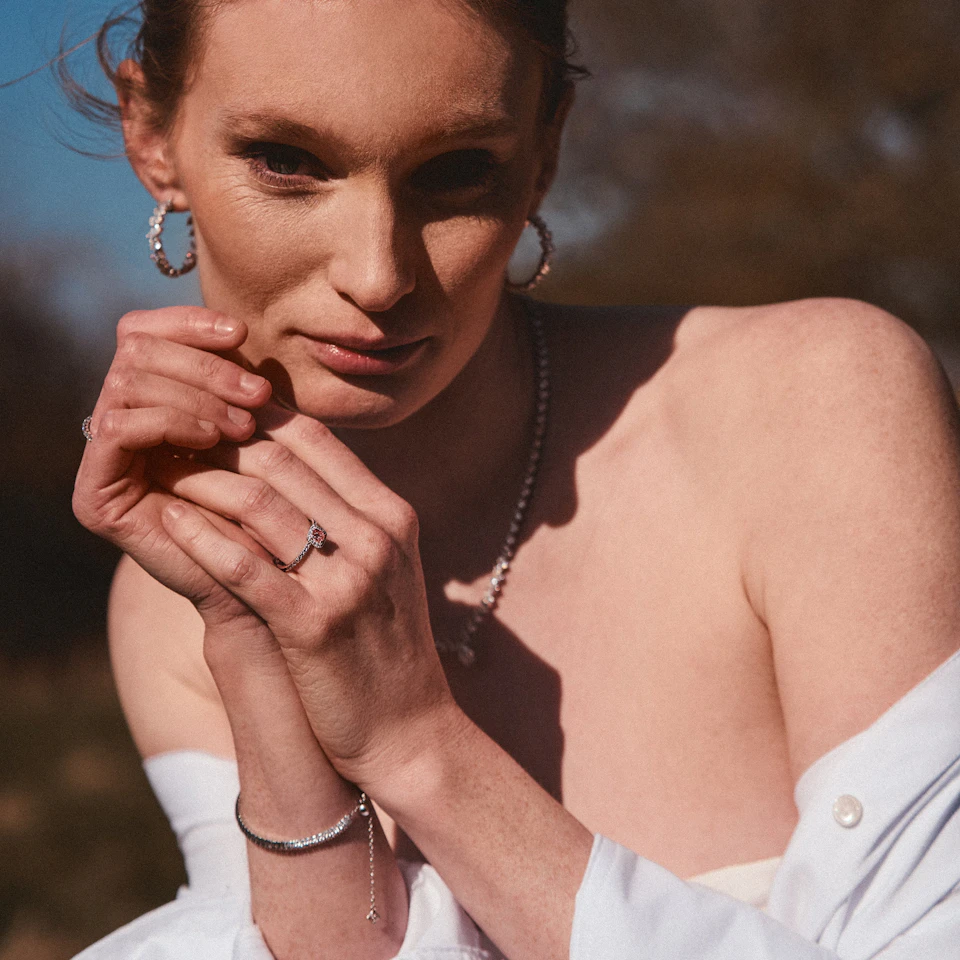 Elizabeth Pink Lab Diamond 1.00ct Halo Ring in Platinum - Elara Collection