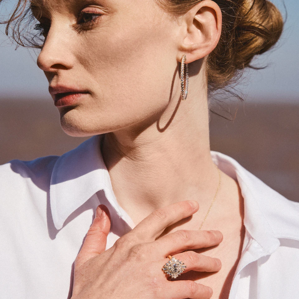 The Radiance Lab Diamond Ring 1.08ct H/SI Set in 9K Gold