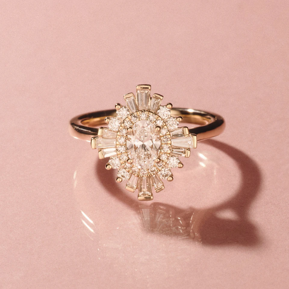 The Radiance Lab Diamond Ring 3.35ct H/SI SetI in 18K Gold